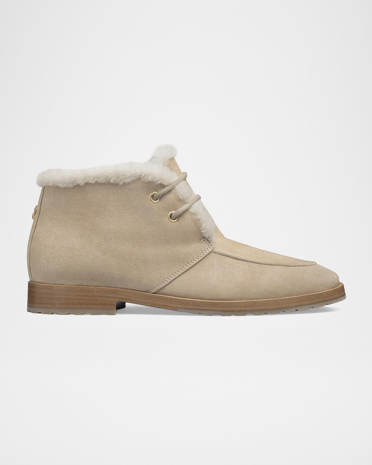 Bougeotte Shearling-Lined Suede Ankle Boots
