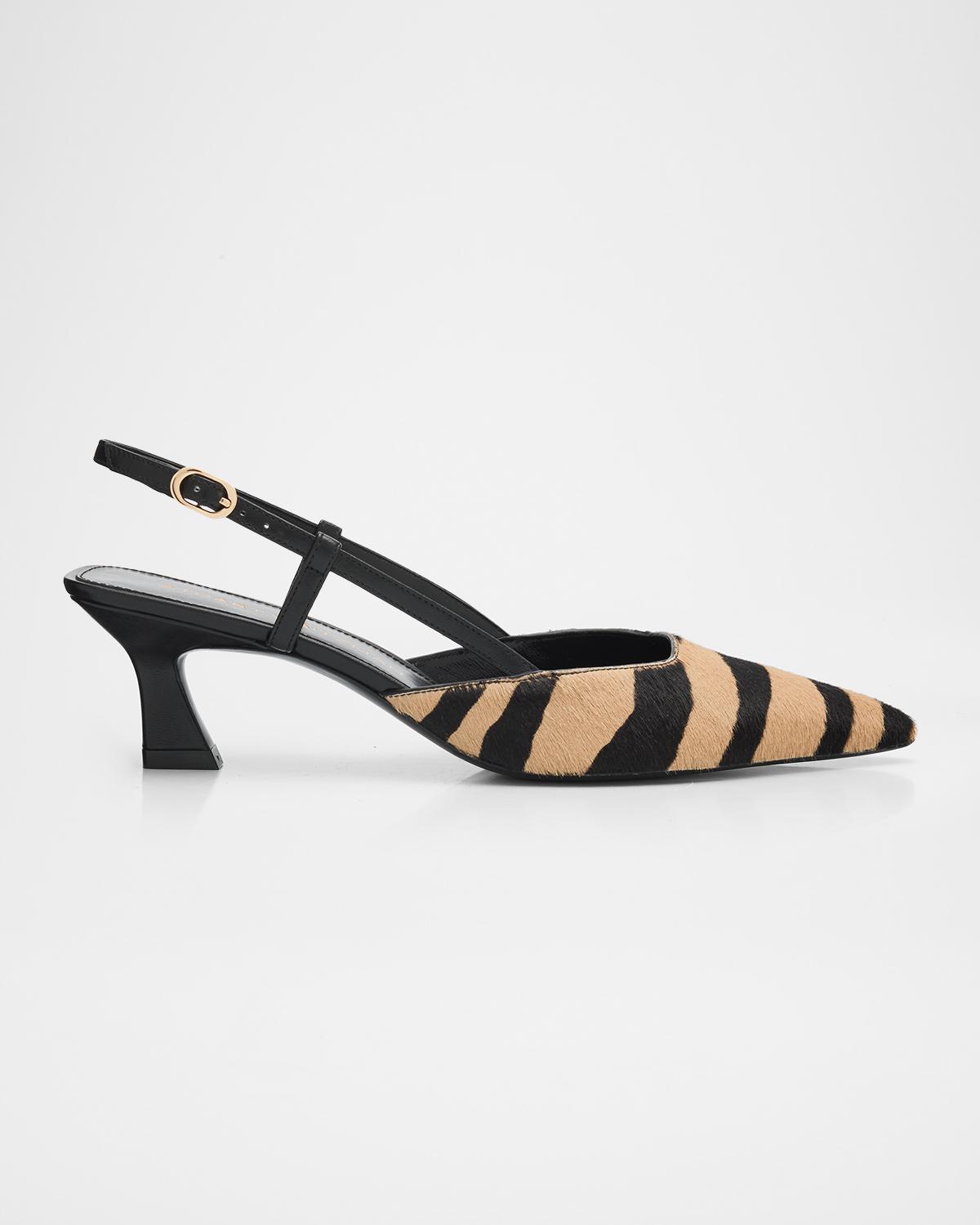 50Mm Vinnie Zebra Calf Hair Stuart Weitzman Kitten Heels