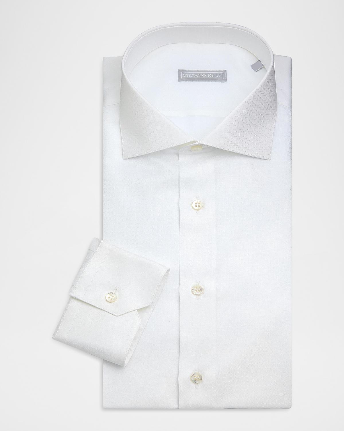Stefano Ricci Men's Geometric Circle Cotton Dress Shirt