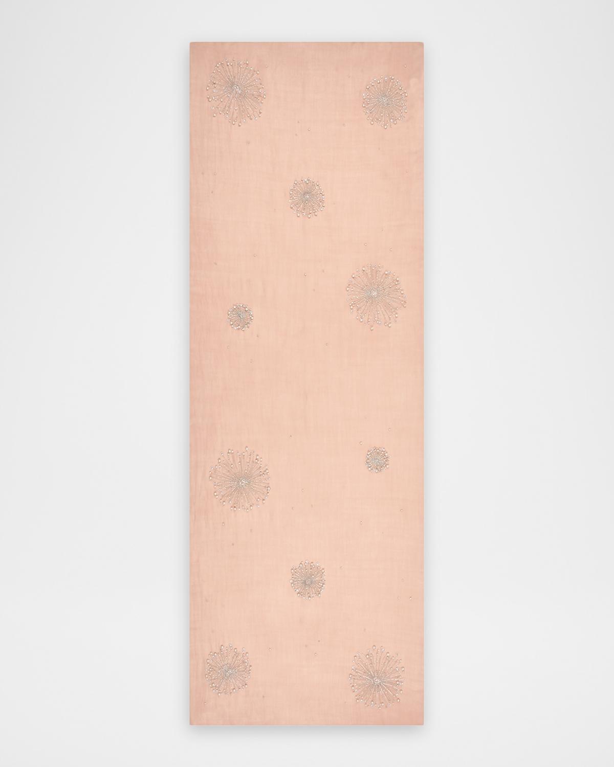 Janavi India Jelly Fish Jive Embroidered Merino Wool Scarf