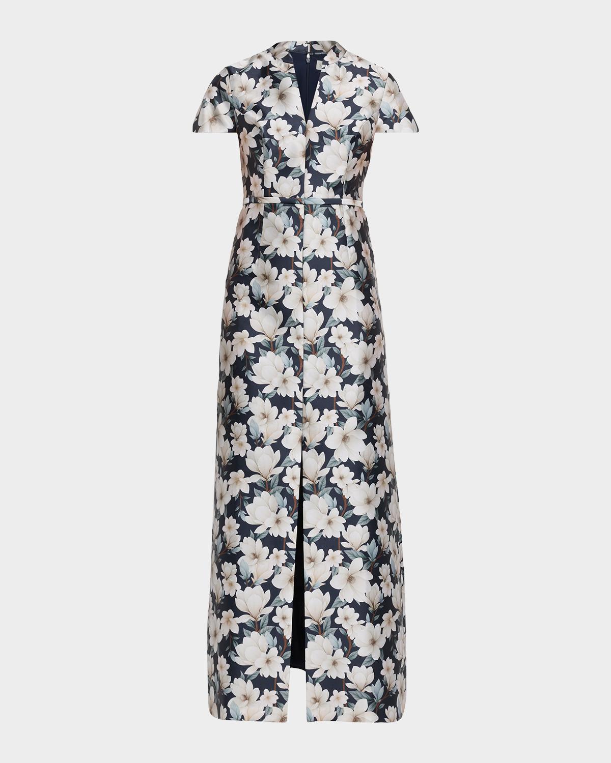 SACHIN BABI Charlotte Floral-Print Mikado Gown
