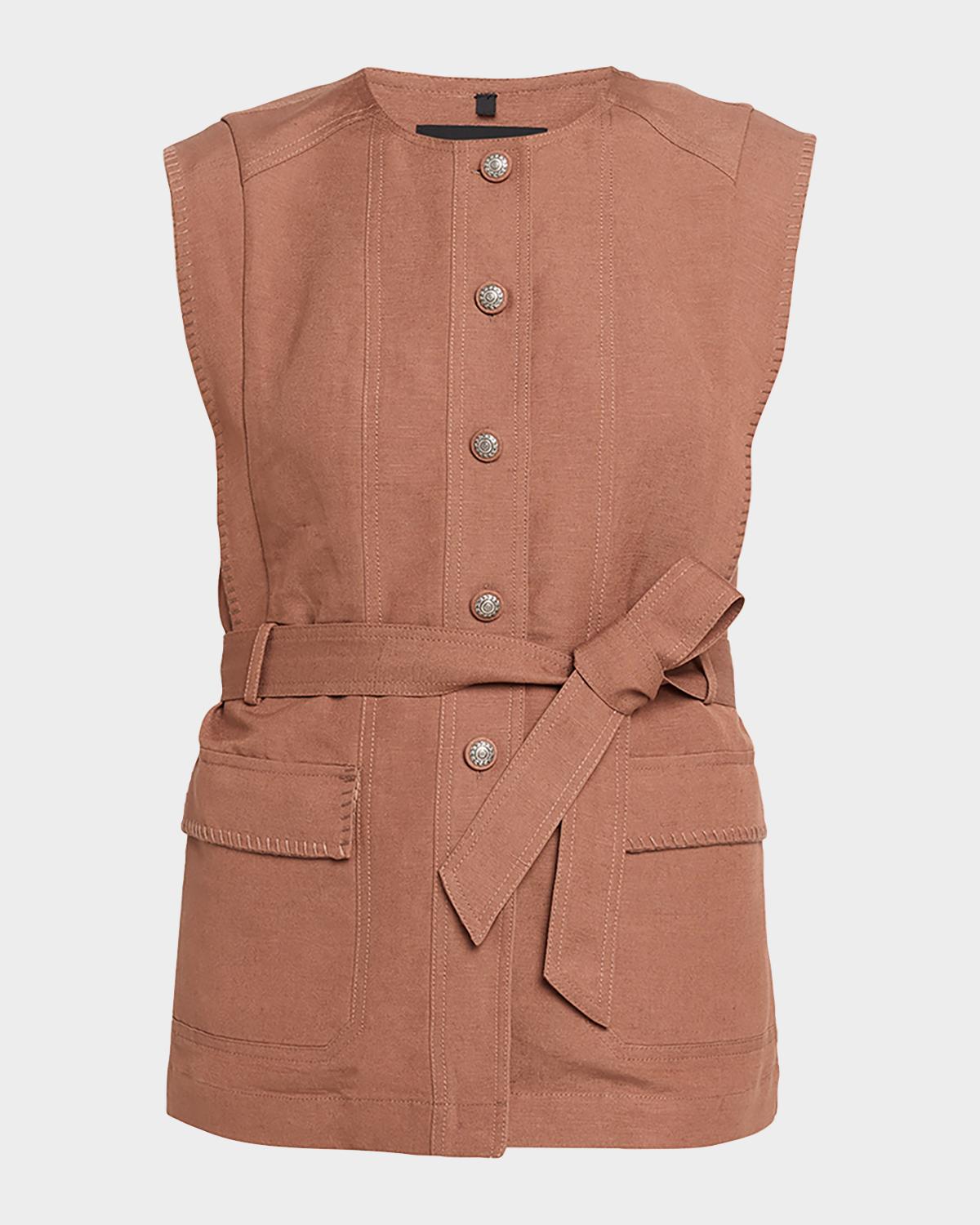 Kobi Halperin Beckett Belted Linen Vest