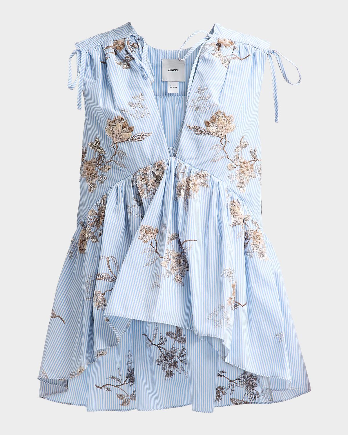 AKNVAS Lamia Embroidered Poplin Top