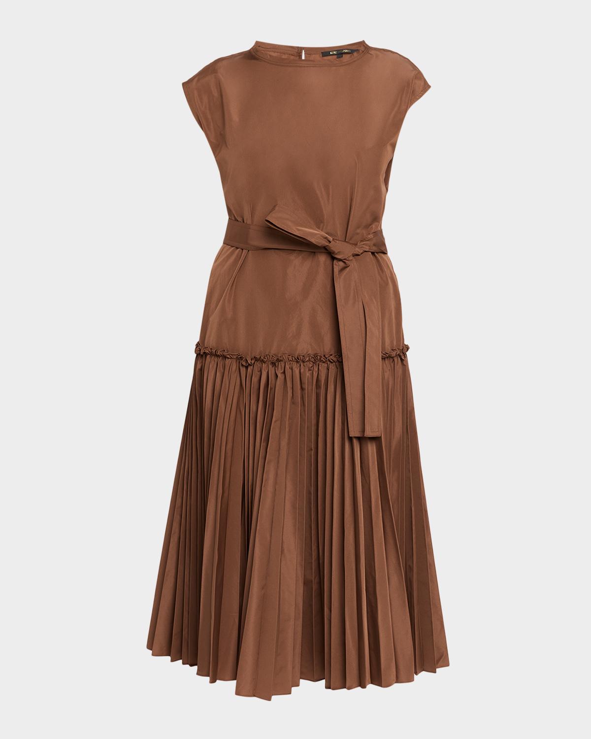 Kobi Halperin Logan Pleated Drop-Waist Midi Dress