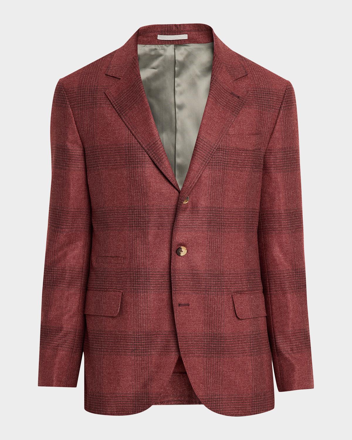 Men & apos;s Plaid Wool-Cashmere Single-Breasted Sport Coat