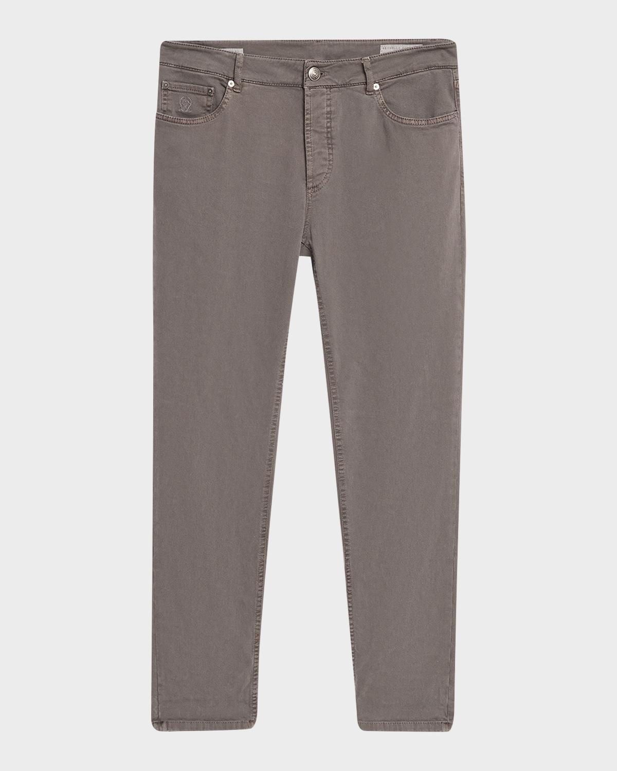 Brunello Cucinelli Men's Dyed Denim Slim-Straight Leg Five-Pocket Pants