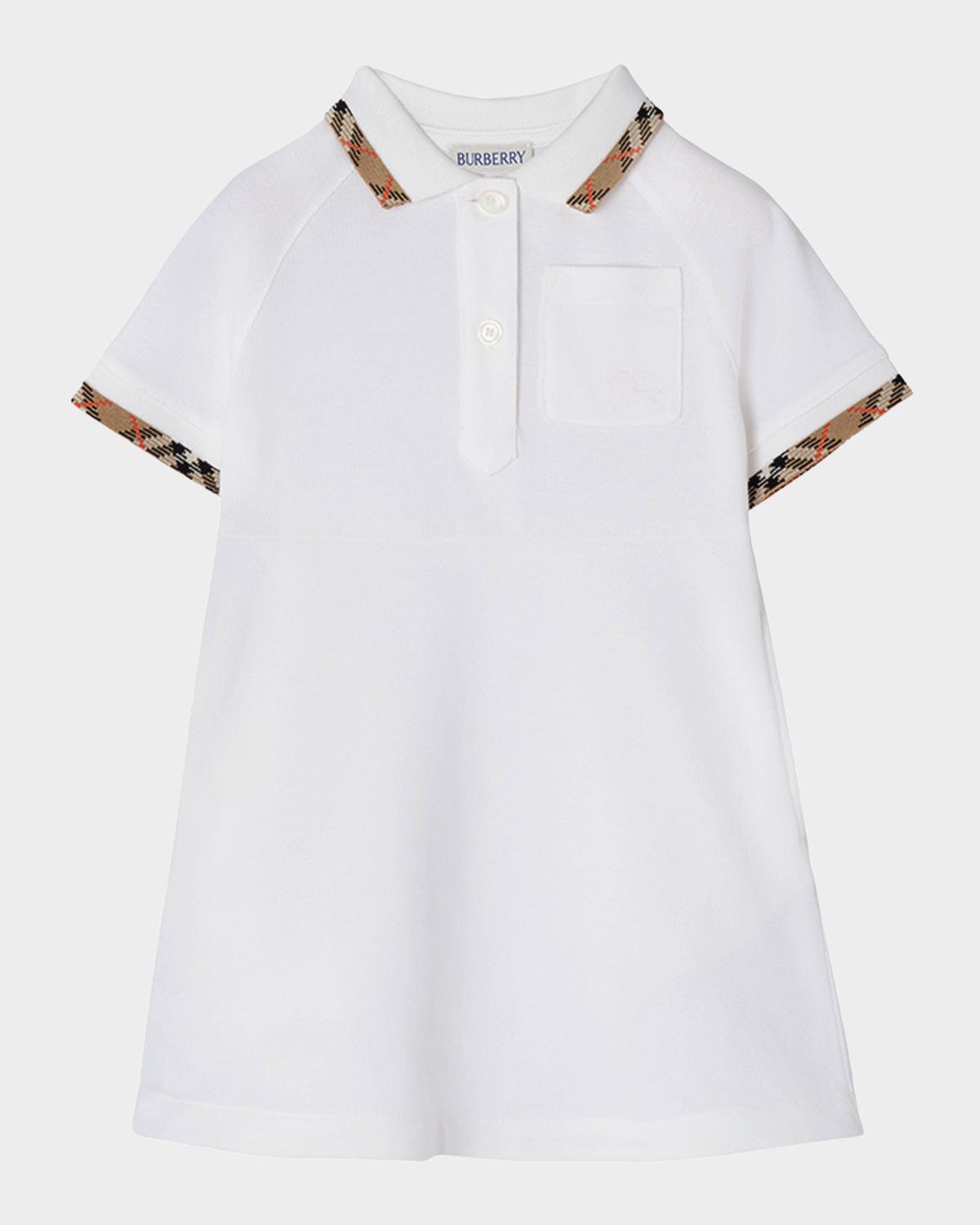 Girl & apos;s Romola Check-Trim Cotton Polo Shirtdress, Size 6M-3