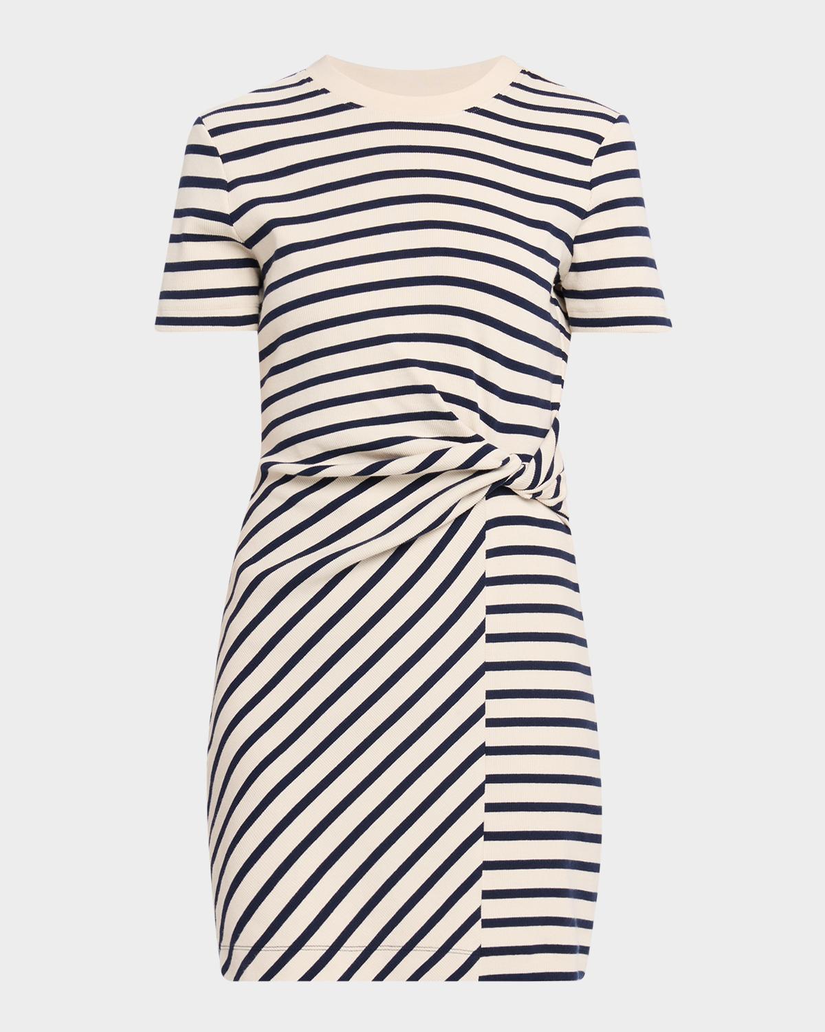 Tanya Taylor Short-Sleeve Stripe T-Shirt Dress