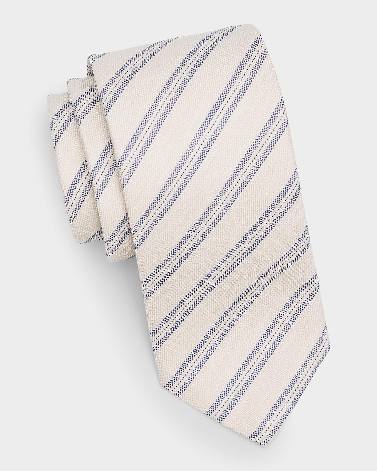 Canali Men's Striped Woven Silk Tie