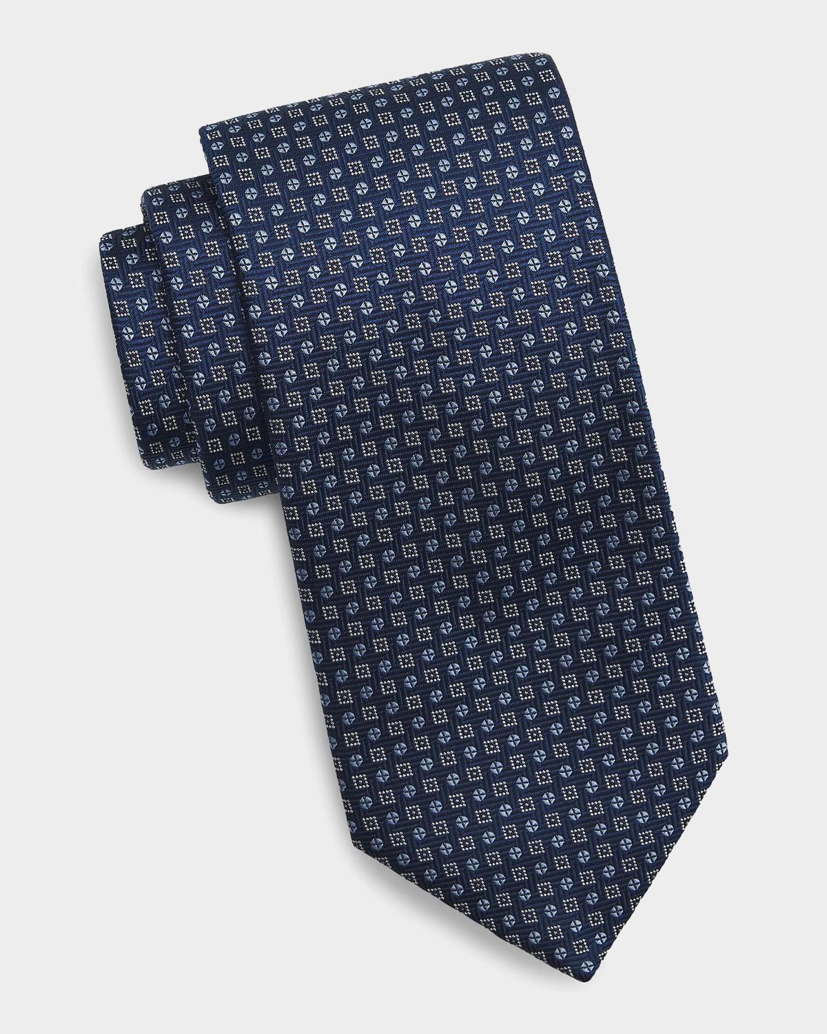 Canali Men's Circles & Squares Micro-Medallion Silk Tie