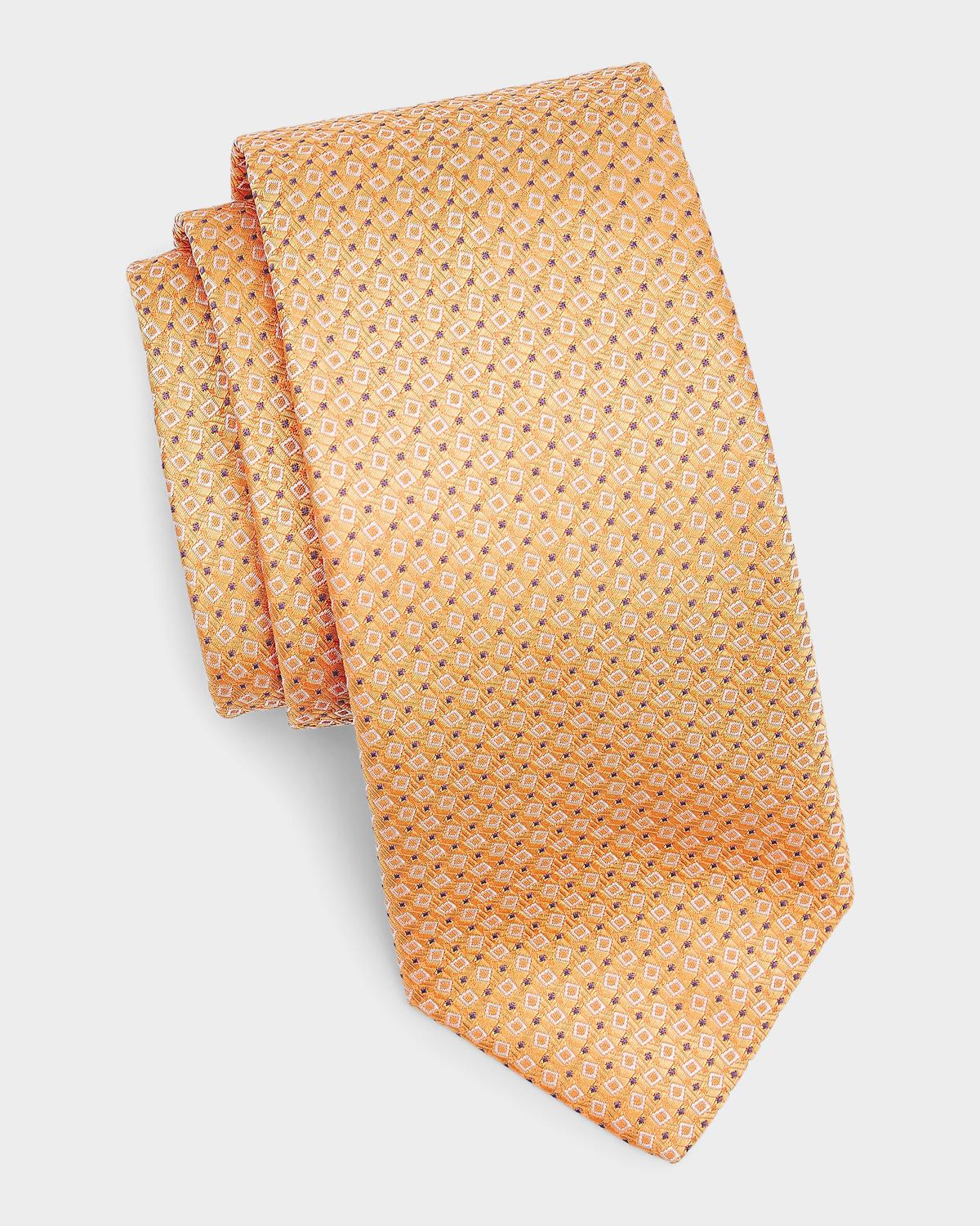 Canali Micro Quadratti Silk Tie