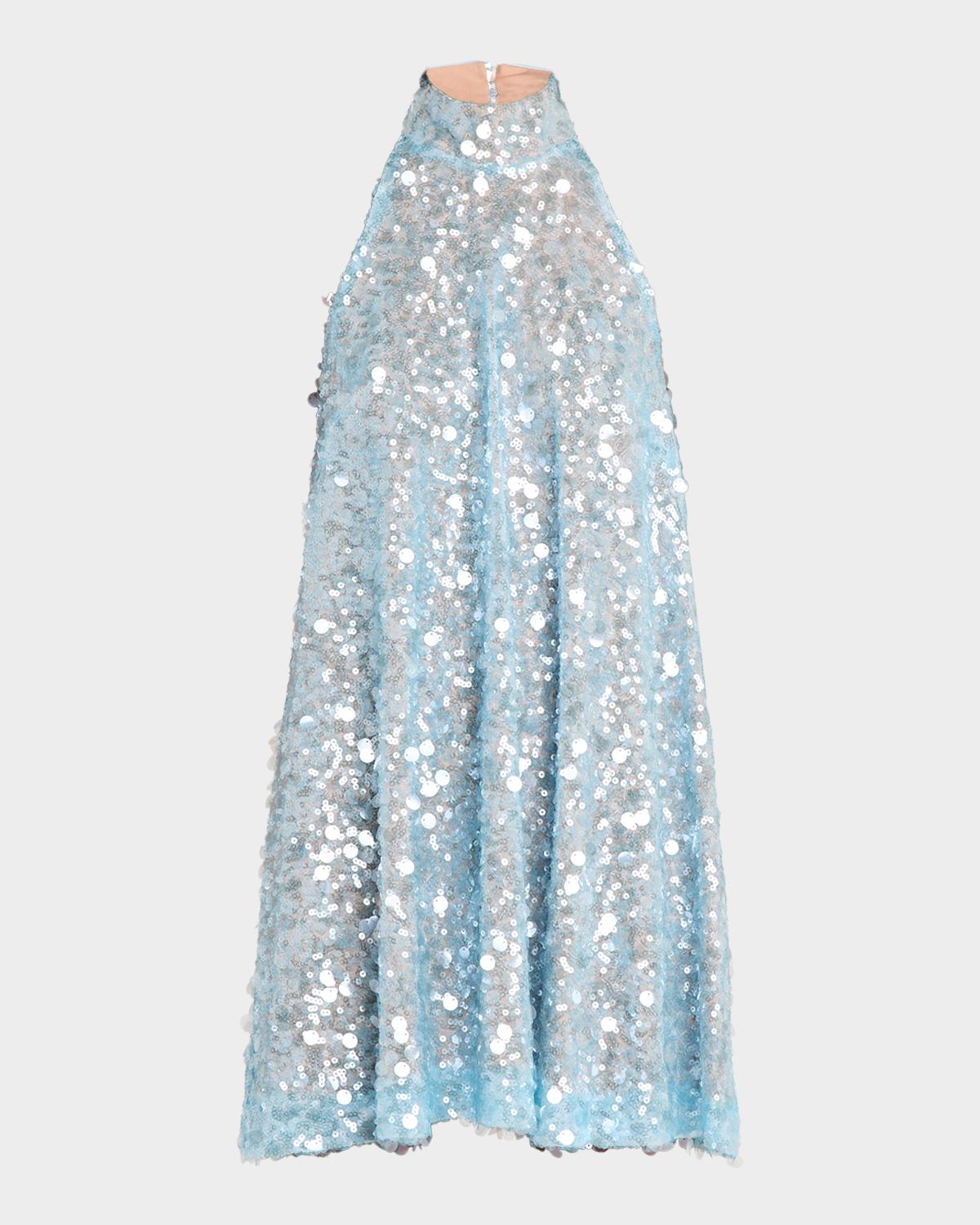 HELSI Megan Backless Sequin Halter Mini Dress