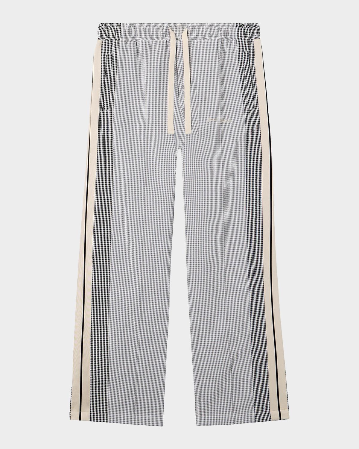 Palm Angels Men's Classic Logo Gingham Seersucker Track Pants