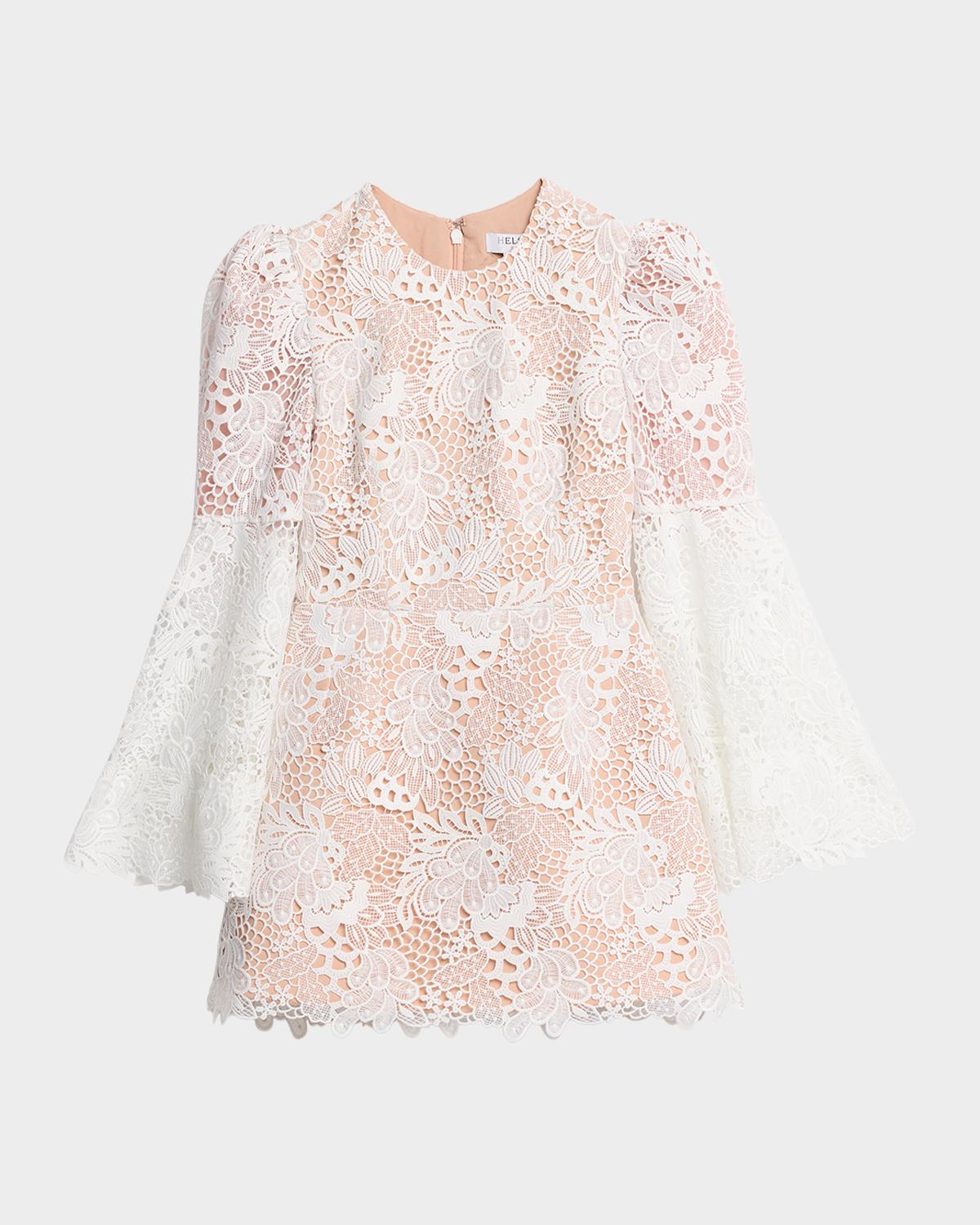 HELSI Nicole Flare-Sleeve Lace Mini Dress
