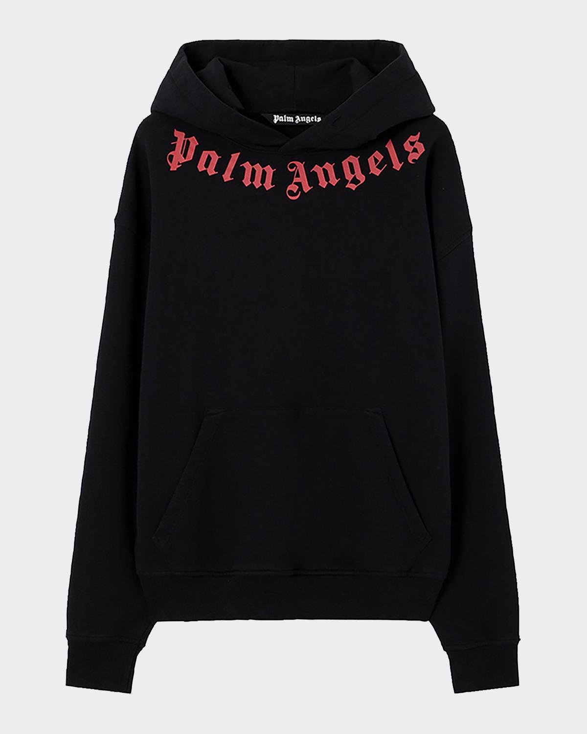 Palm Angels Men's Neck-Logo Cotton Hoodie