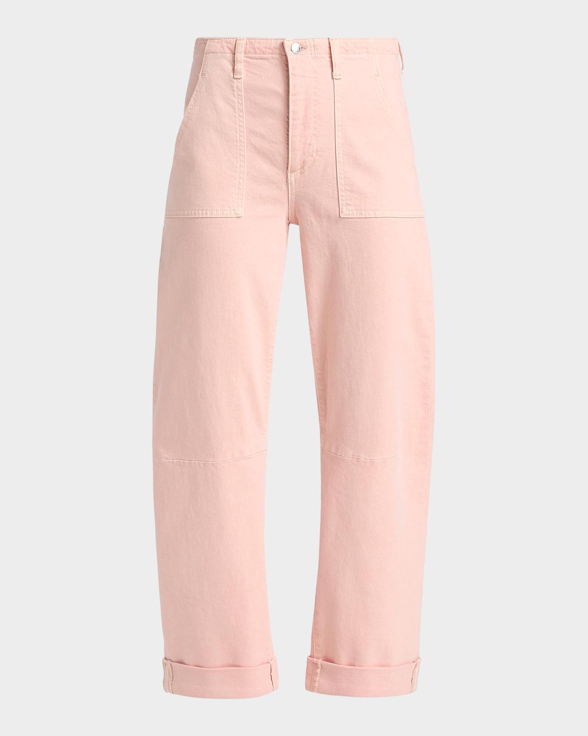 LE JEAN Utility Soft Barrel Crop Jeans