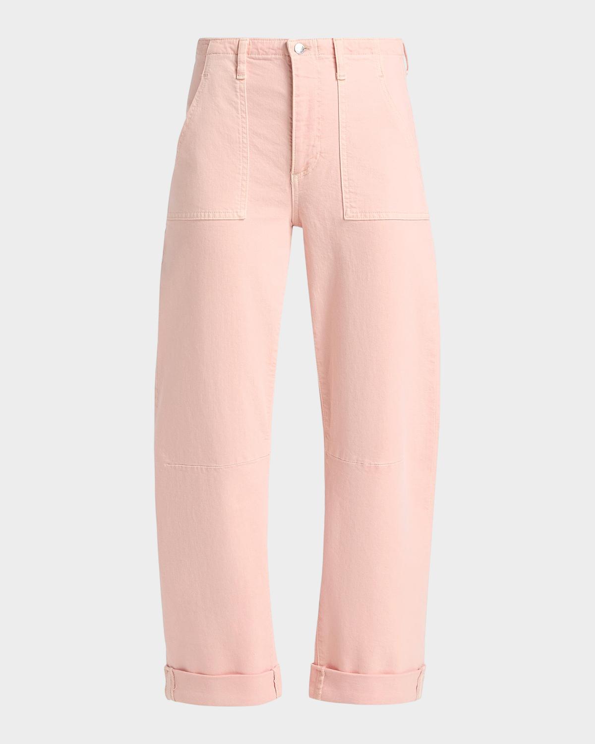 LE JEAN Utility Soft Barrel Crop Jeans