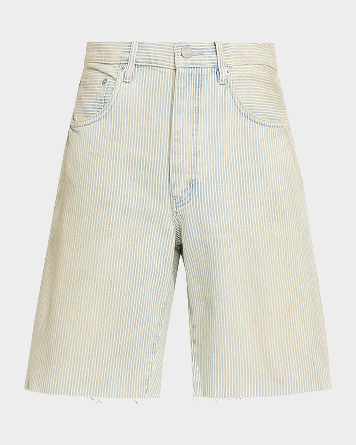 PURPLE Men's Hickory Pinstripe Denim Shorts