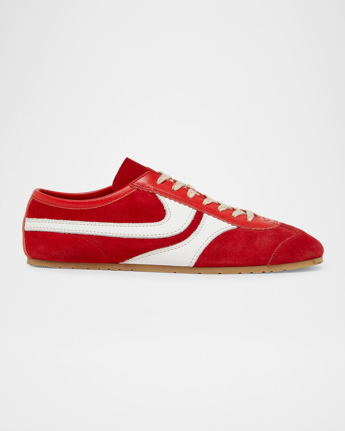 Dries Van Noten Men's Mosaicon T-Toe Suede Low-Top Sneakers