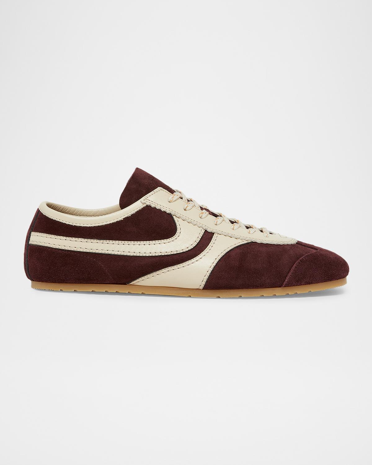 Dries Van Noten Men's Mosaicon T-Toe Suede Low-Top Sneakers