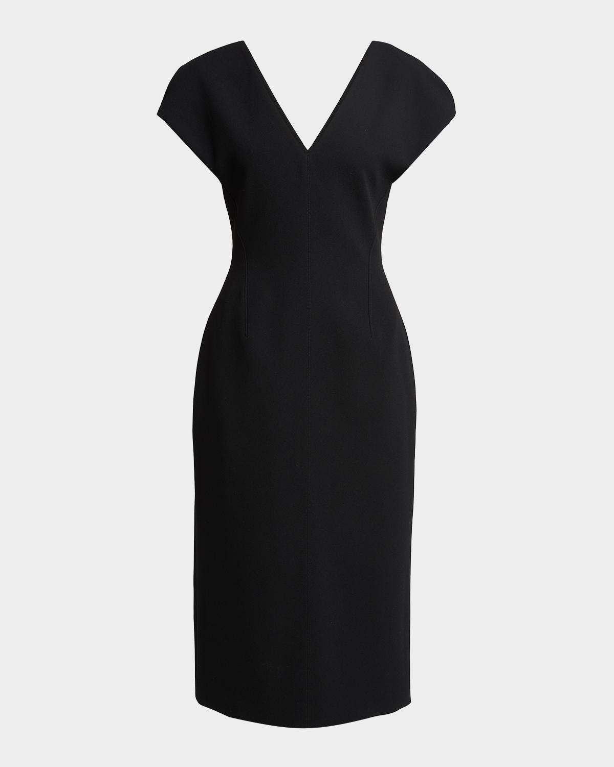 Jil Sander Wool Sable Midi Dress