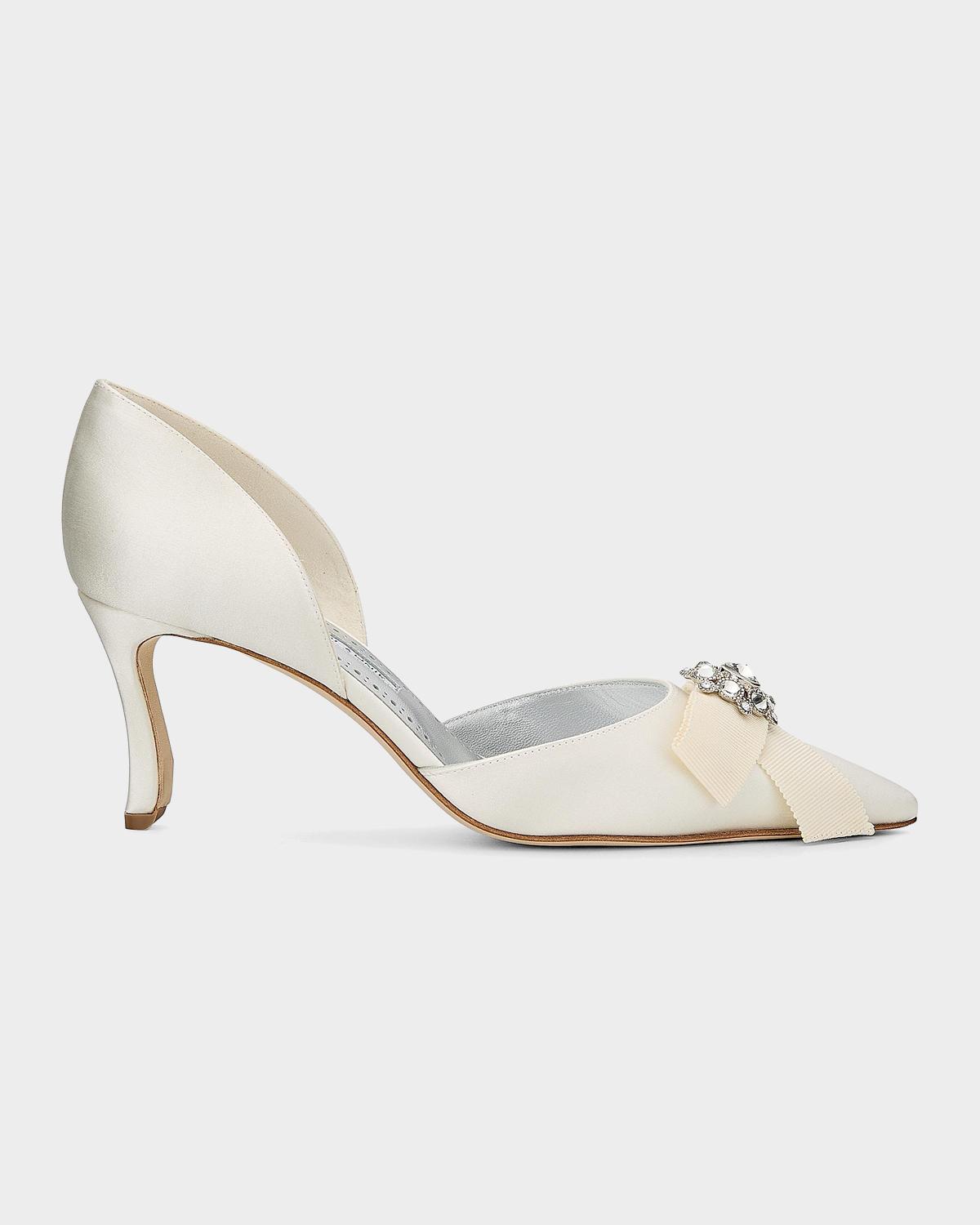 Manolo Blahnik 70mm Apidosa Gala Satin Pumps