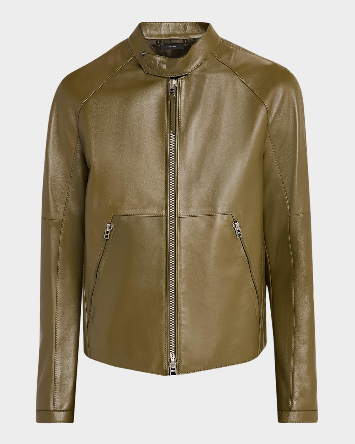TOM FORD Boutique Men's Leather Aviator Jacket