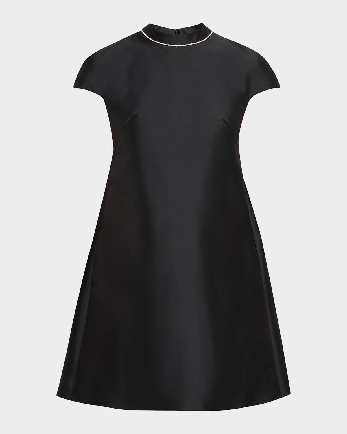 Prabal Gurung Pearly Collar Cap Sleeve Mini Dress
