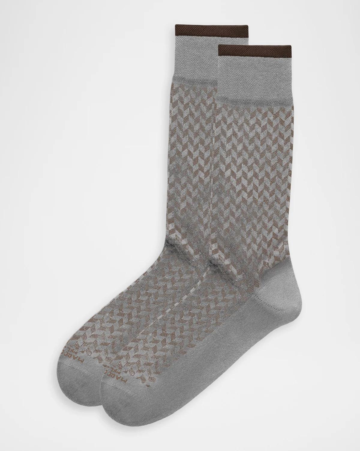 Marcoliani Men's Herringbone Crew Socks