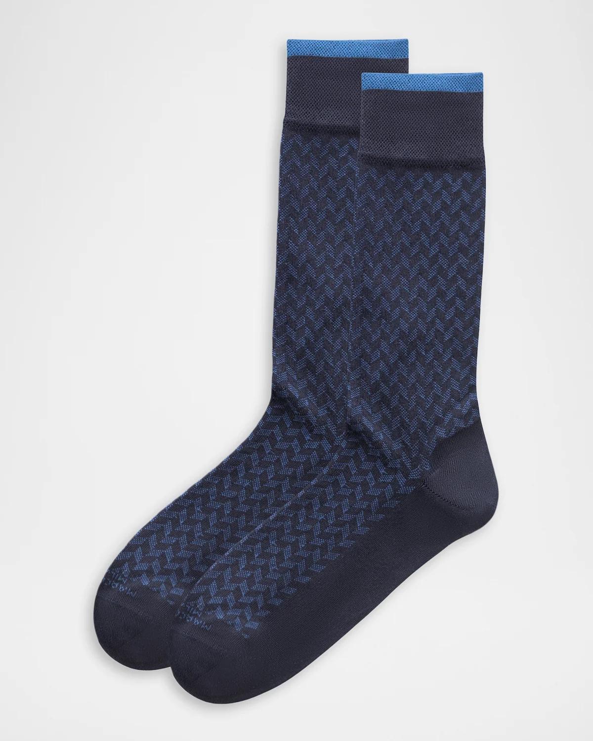 Marcoliani Men's Herringbone Crew Socks