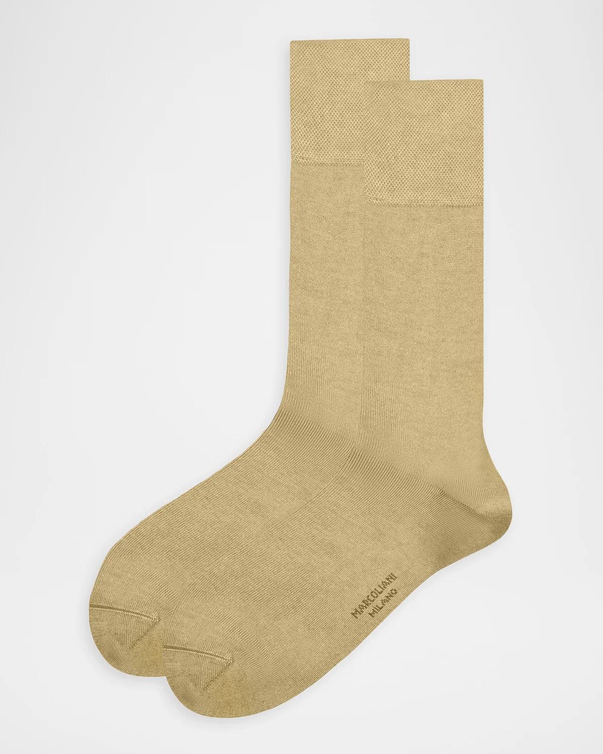 Marcoliani Men & Apos;s Mousse Modal Crew Socks In Khaki