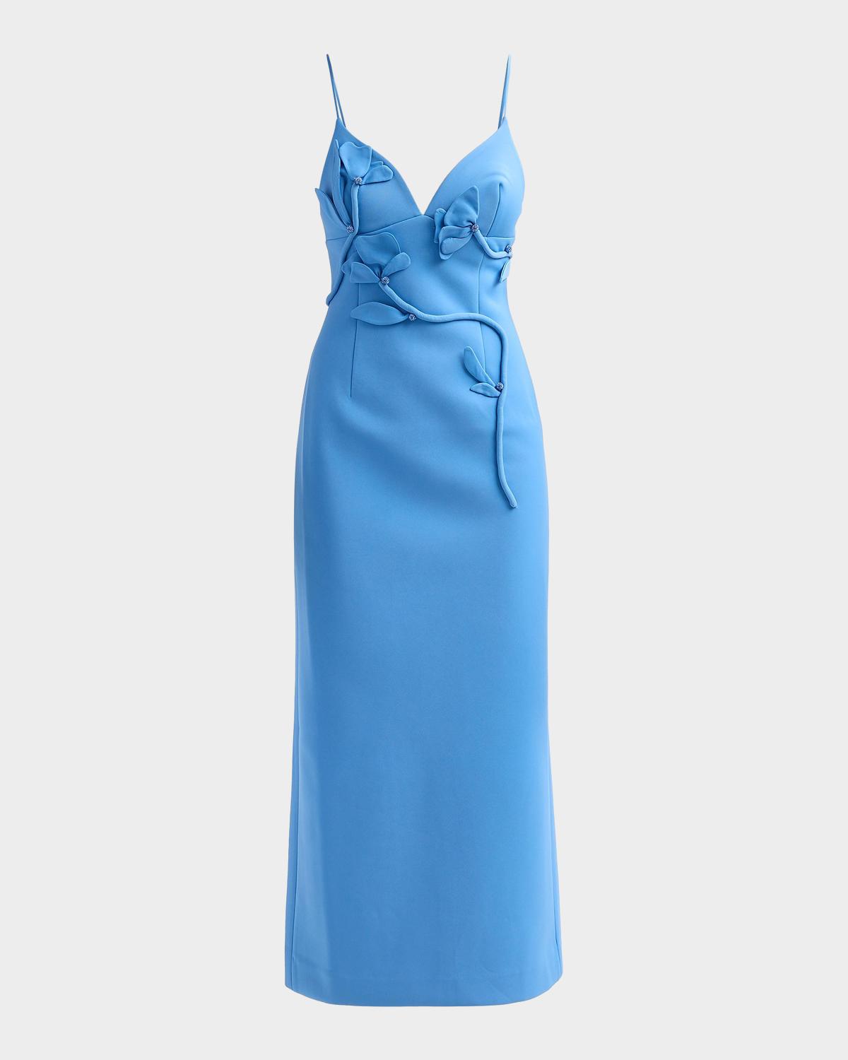 Acler Northwick Floral Appliqué Midi Dress