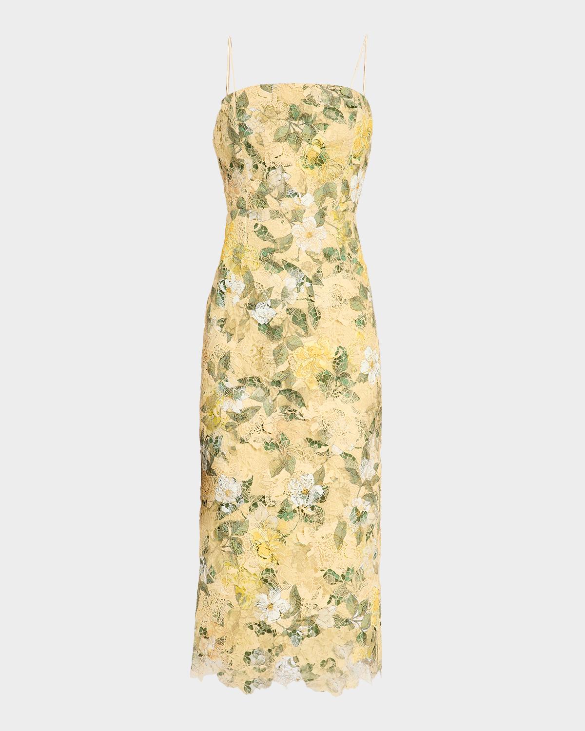 Ungaro Robin Embroidered Floral Lace Midi Dress