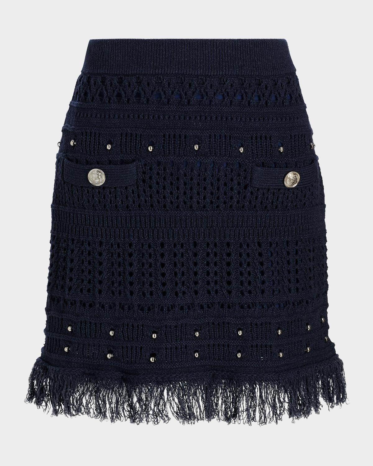 Milly Beaded Fringe Mini Skirt