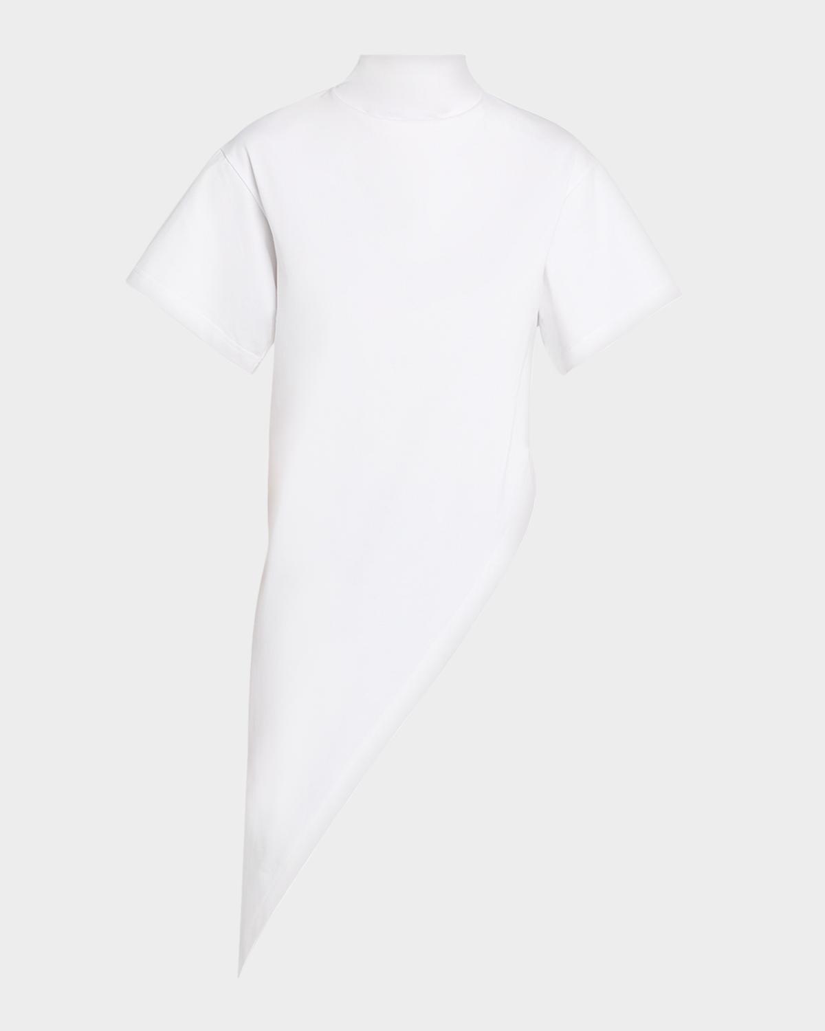 ALAÏA Short-Sleeve Asymmetric Triangle T-Shirt