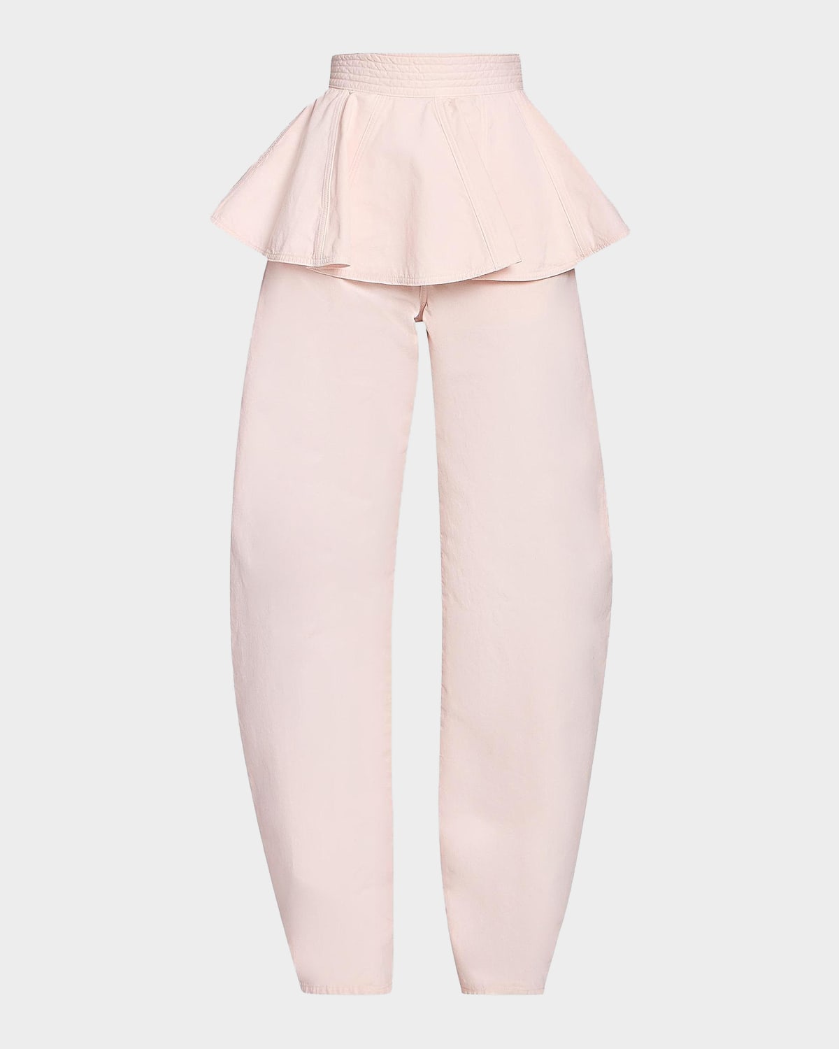 Alaïa Tinted Peplum Denim Belt In Rose Pale