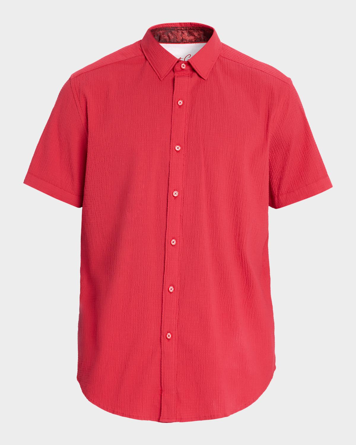 Robert Graham Men's Thresher Textured Cotton Short-Sleeve Shirt