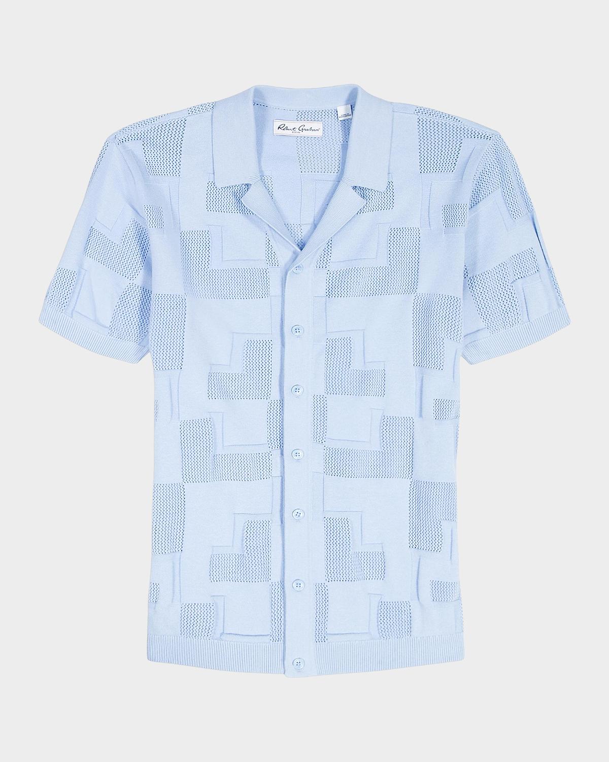 Robert Graham Men's Drayford Geometric Cotton Knit Short-Sleeve Sweater