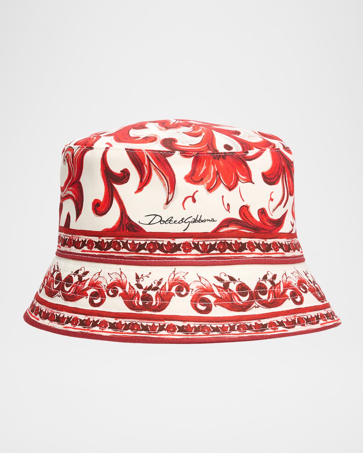 Dolce & Gabbana Men's Majolica Drill Fisherman Bucket Hat