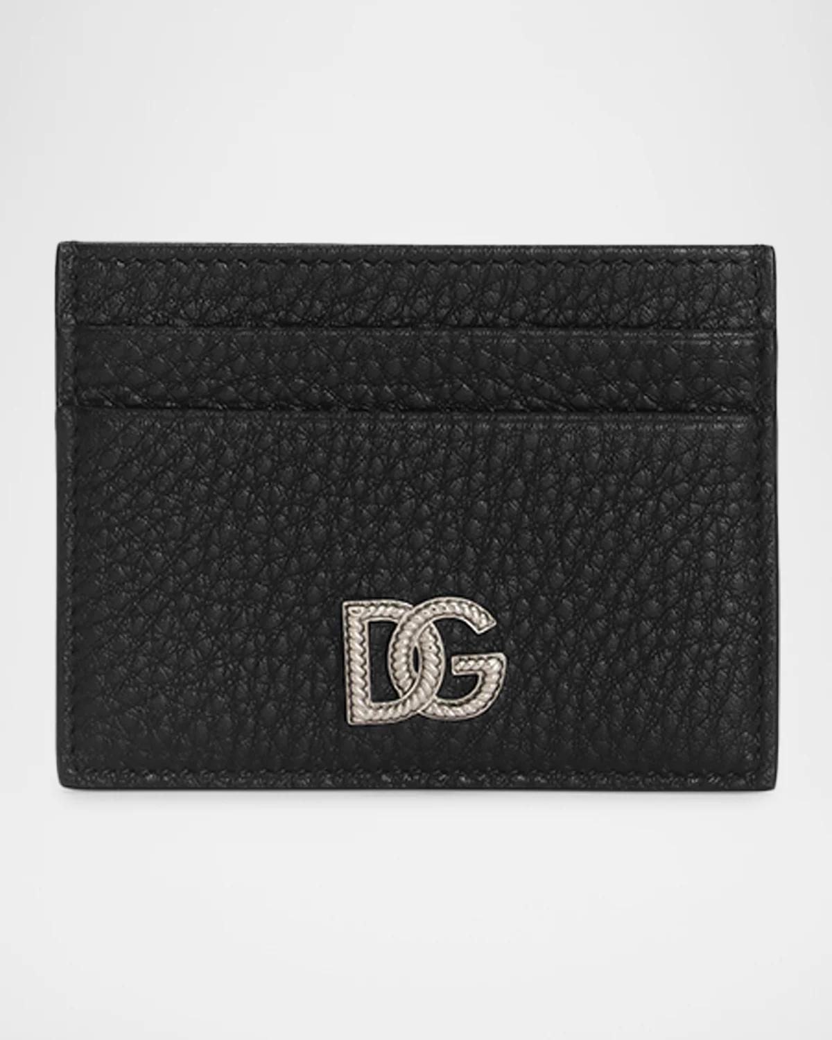 Men & apos;s Leather Monogram Card Holder