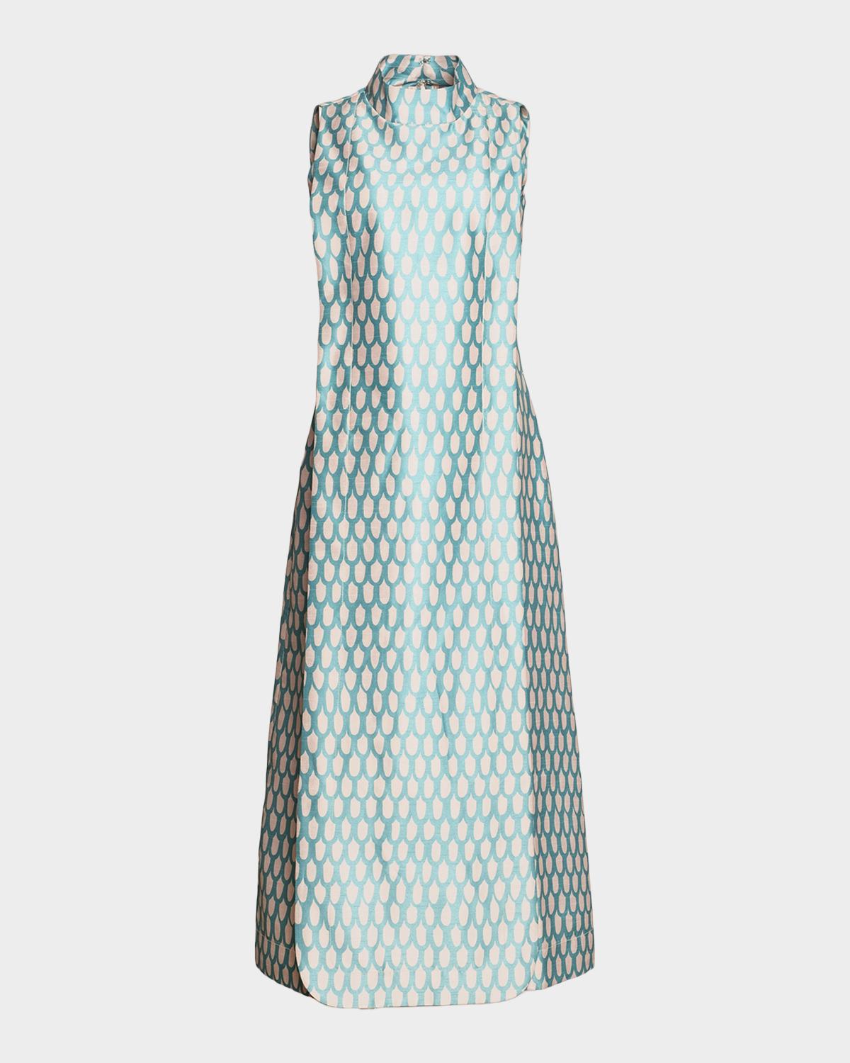 Frances Valentine Carlyle Layered Scallop-Print Maxi Dress
