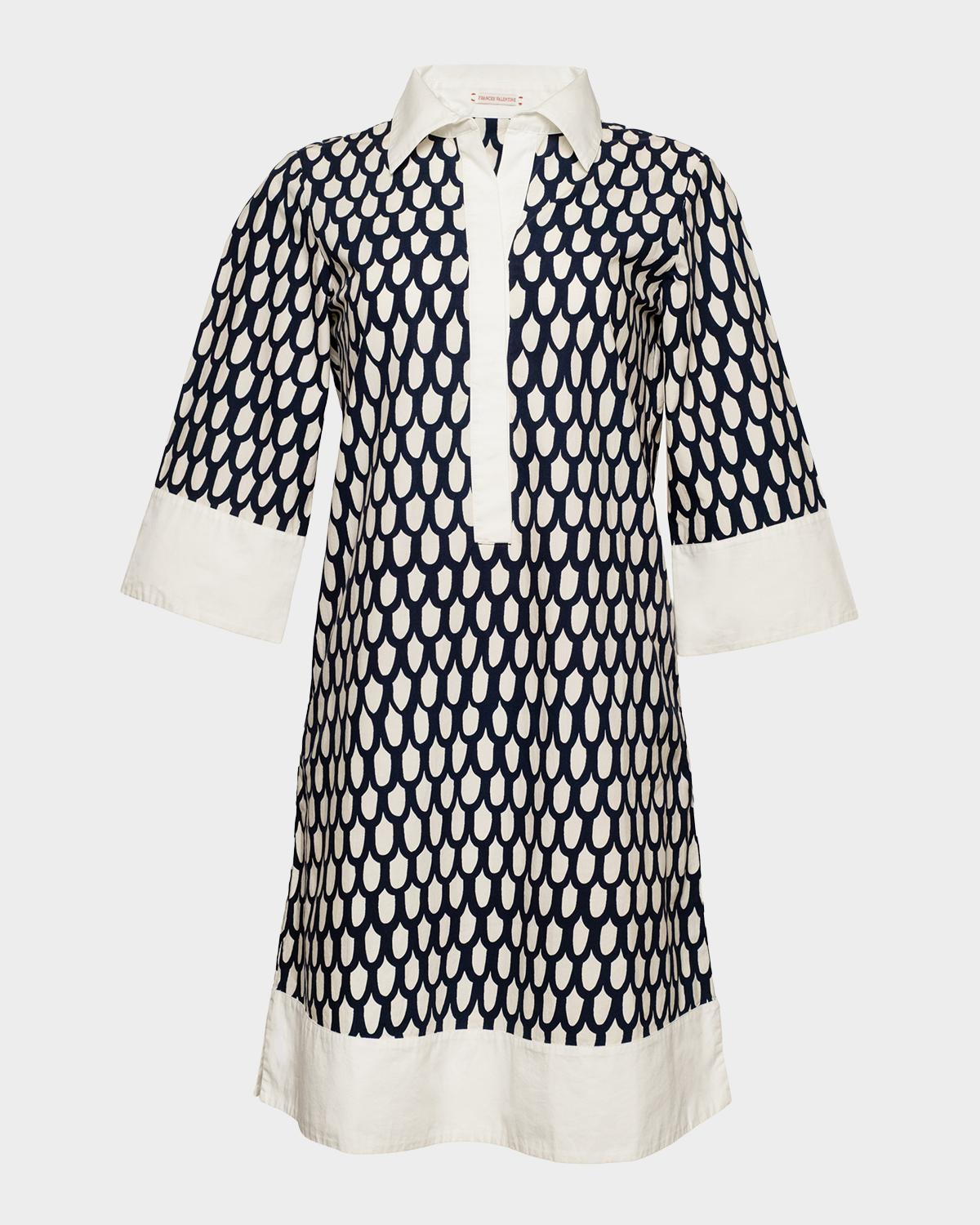 Frances Valentine Tracey Loop-Print Cotton Mini Dress
