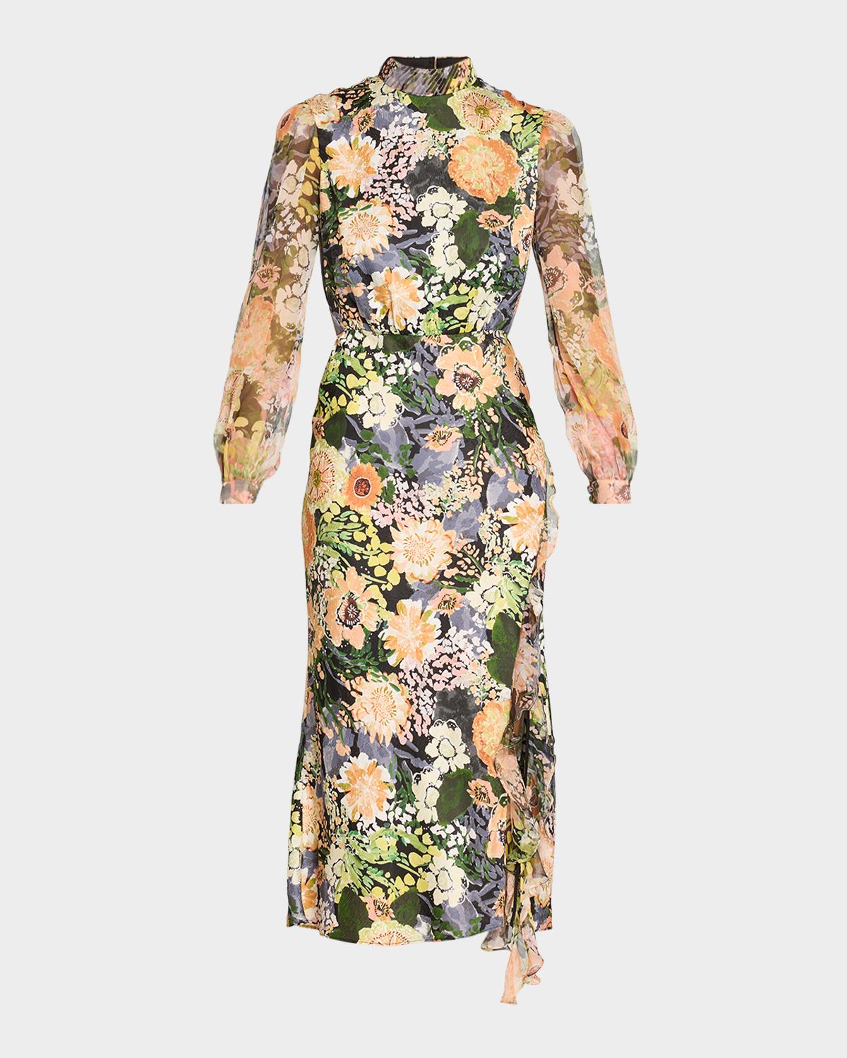 Saloni Adaline Floral Midi Dress