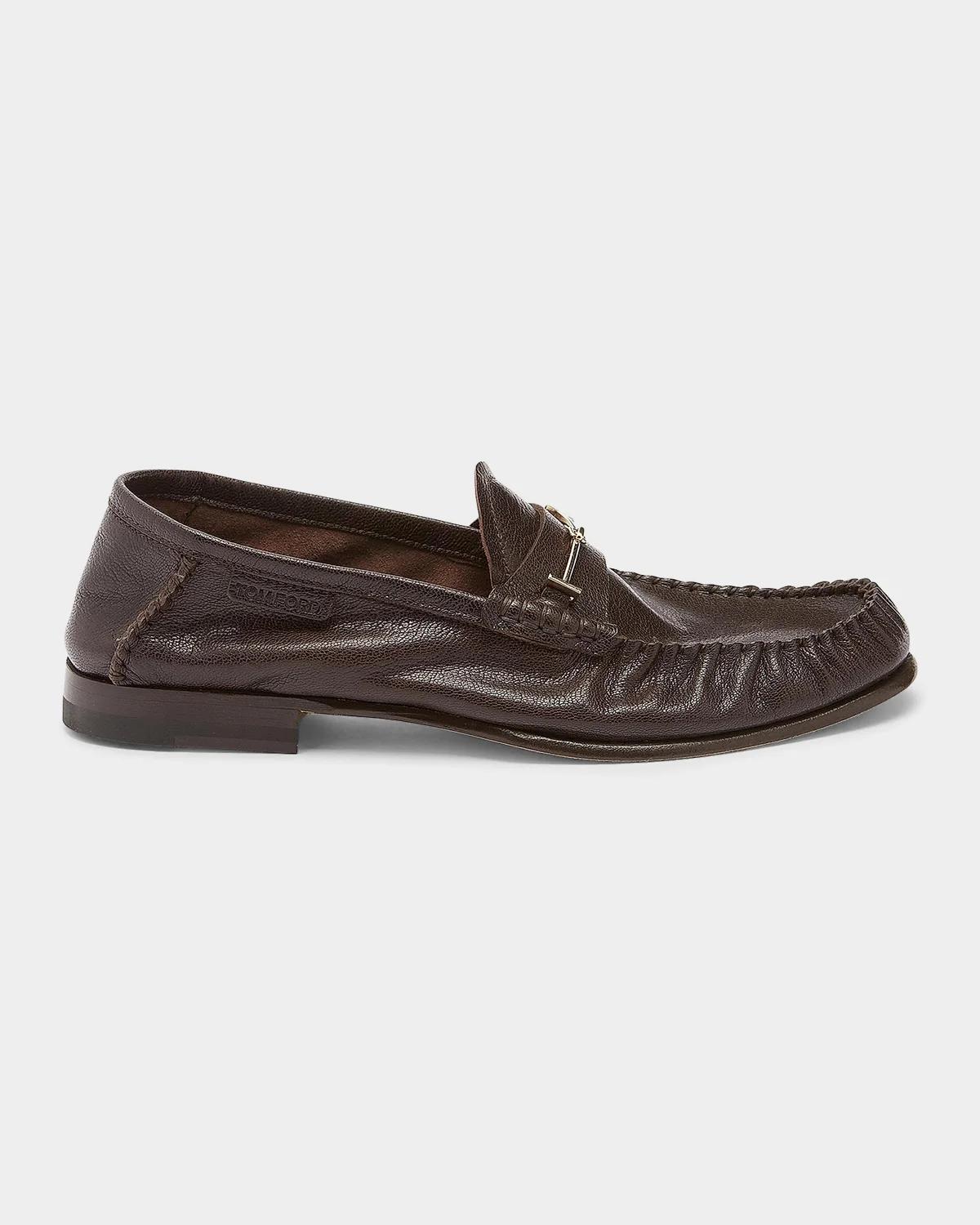 TOM FORD Moc Toe Leather Loafers