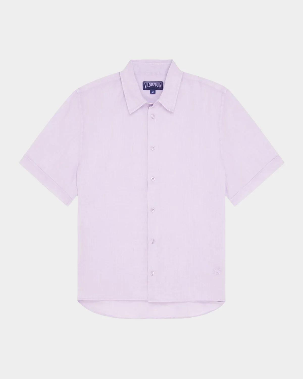 Vilebrequin Men's Short-Sleeve Button-Down Linen Shirt