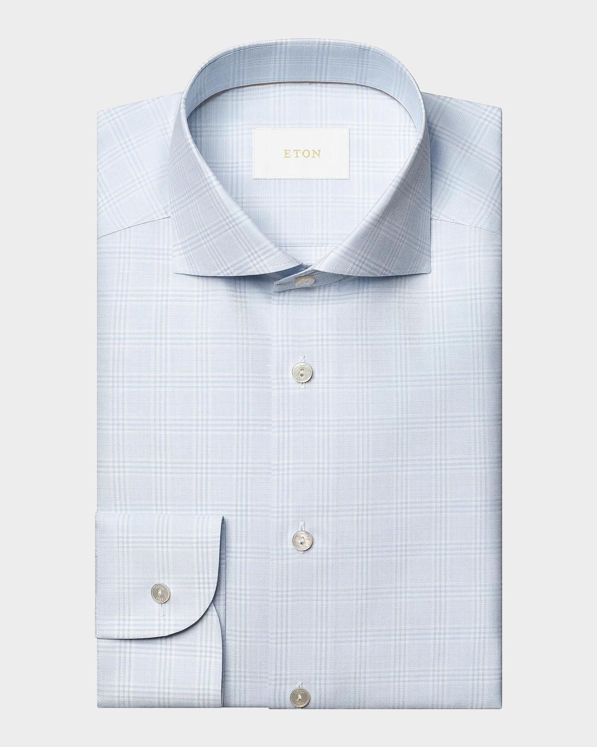 Eton Men's Check Cotton-Linen Slim-Fit Shirt