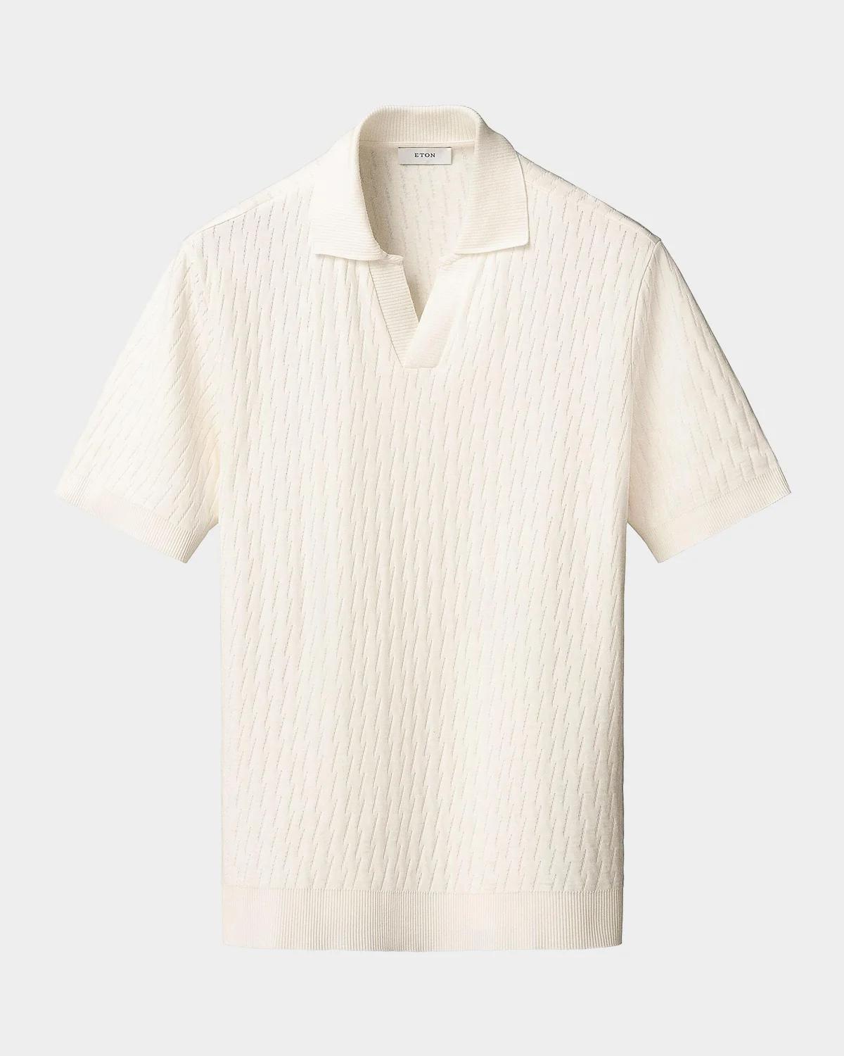 Eton Jacquard Cotton Polo Shirt
