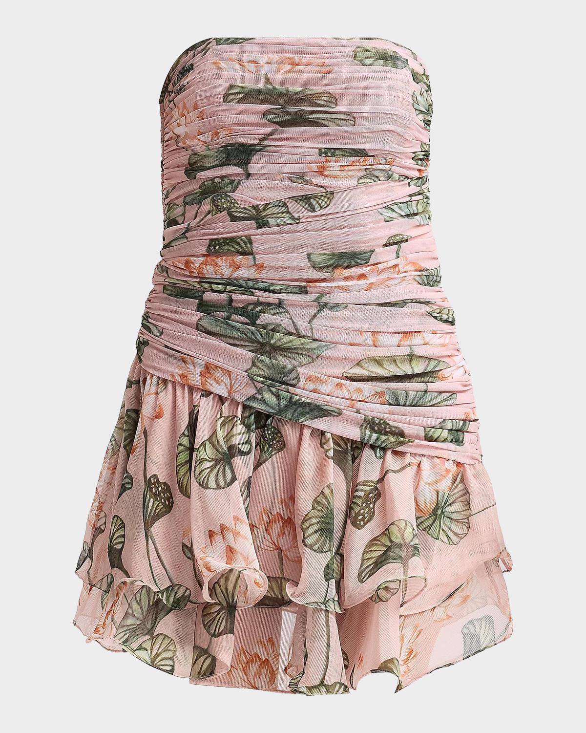 PatBO Lotus Ruched Mini Dress