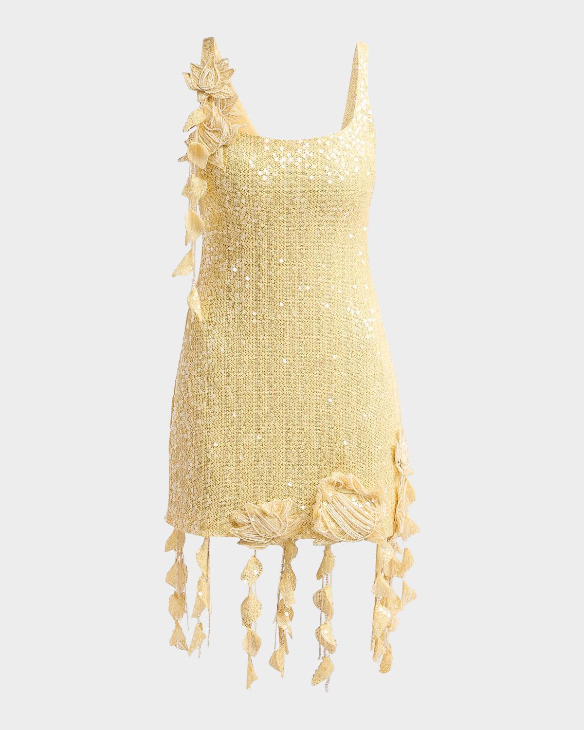 PatBO Iara Sequin Crochet Mini Dress