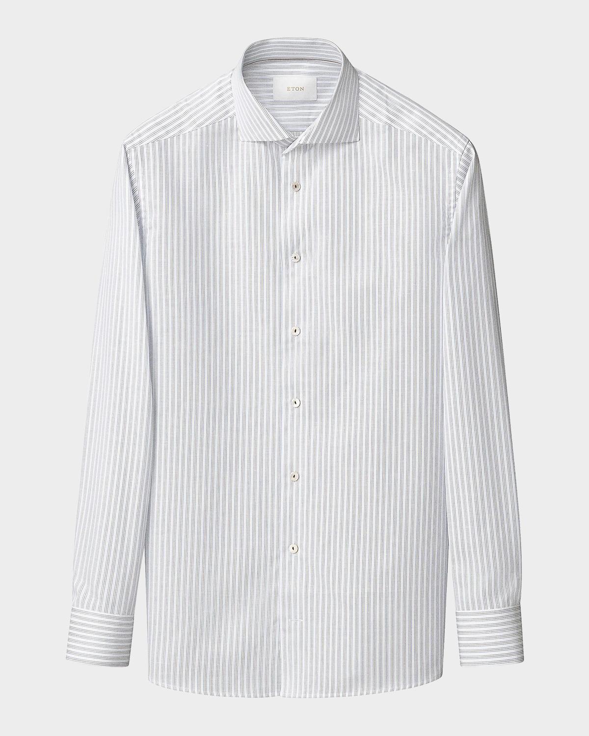 Eton Men's Contemporary-Fit Stripe Cotton-Linen Shirt